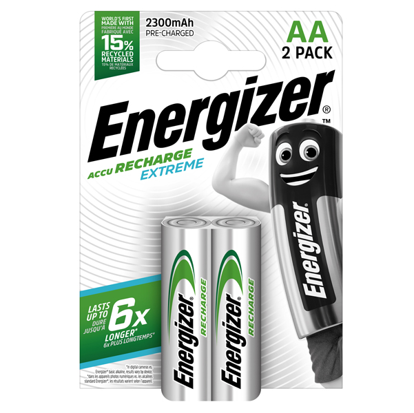 MD_94394 Pila stilo AA - 1,2V - Extreme - ricaricabili - Energizer - blister 2 pezzi - immagine 1
