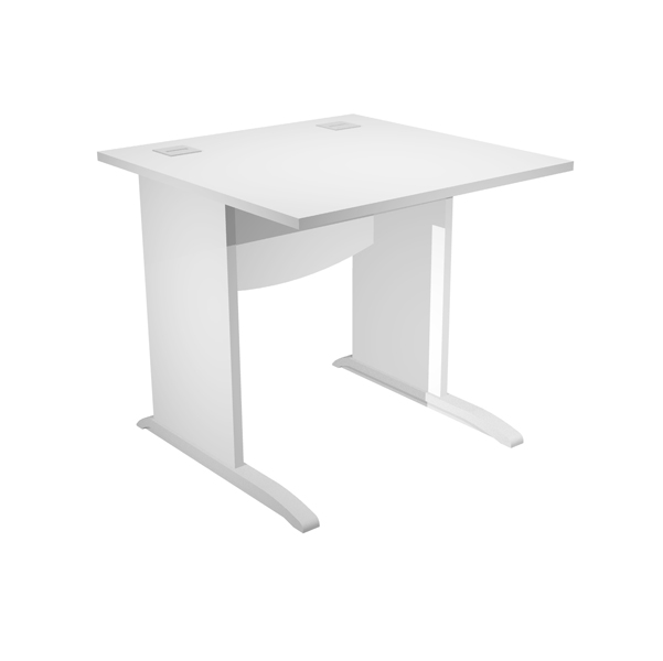 MD_94443 Scrivania Operativa Agorà Basic - fianchi a L melaminico - 80 x 80 x H 73 cm - bianco - immagine 1