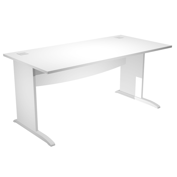 MD_94449 Scrivania Operativa Agorà Basic - fianchi a L melaminico - 160 x 80 x H 73 cm - bianco - immagine 1