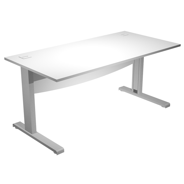 MD_94457 Scrivania Operativa Agorà Basic - fianchi a L metallo - 140 x 80 x L 73 cm - bianco - immagine 1