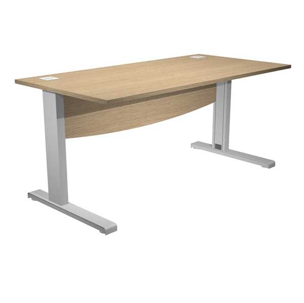 MD_94458 Scrivania Operativa Agorà Basic - fianchi a L metallo - 140 x 80 x L 73 cm - rovere - immagine 1