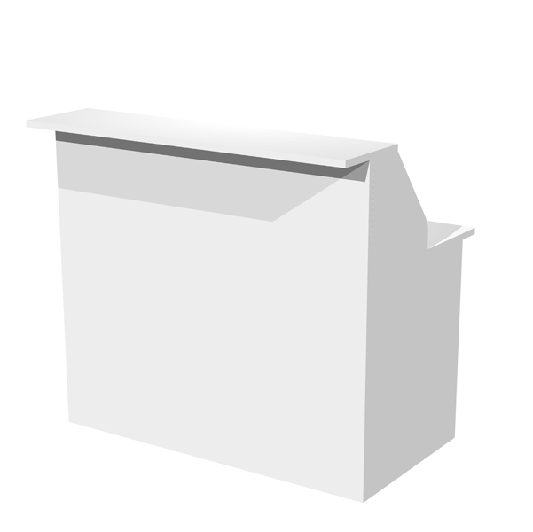 MD_94480 Modulo reception Prestige - sopralzo con desktop incluso - 120 x 76 x 117 cm - bianco/bianco - immagine 1
