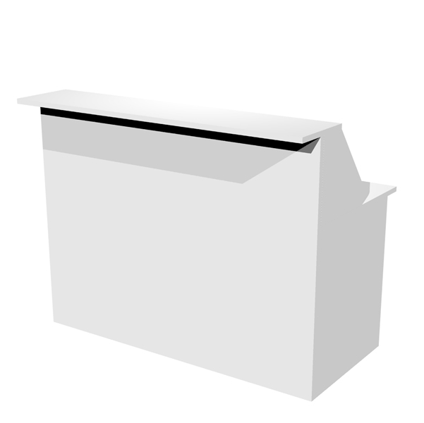 MD_94481 Modulo Reception Prestige - sopralzo con desktop incluso - 140 x 76 x 117 cm - bianco/bianco - immagine 1