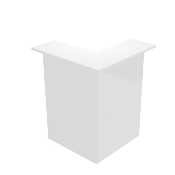 MD_94482 Modulo Prestige reception - 90 gradi - 76 x 76 x 117 cm - bianco/bianco - immagine 1