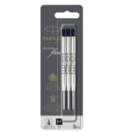 Refill sfera QuinkFlow - punta media - metallo - nero - Parker - blister 3 pezzi