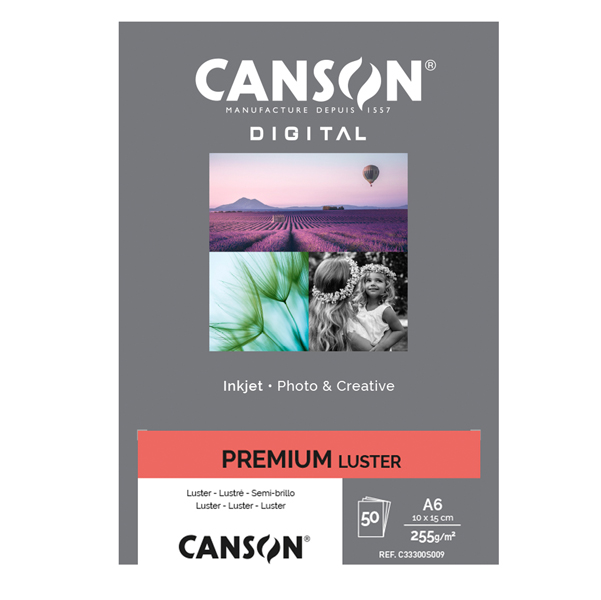 MD_94661 Carta Inkjet Premium - 10 x 15 cm - 255 gr - 50 fogli - lucida - Canson - immagine 1