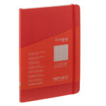 Taccuino Ecoqua Plus - con elastico - rilegatura cucita - A5 - 5 mm - 80 fogli - lampone - Fabriano