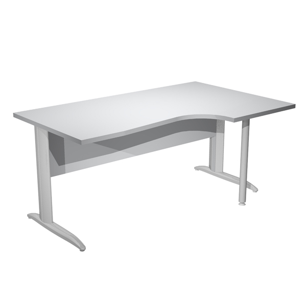 MD_94824 Scrivania Compact Destro Easy - 160 x 60/80/100 cm - Grigio/grigio cromato - immagine 1