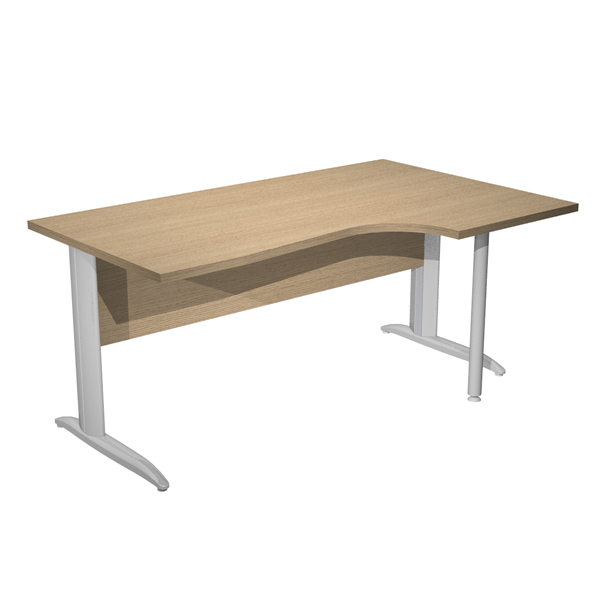 MD_94825 Scrivania Compact Destro Easy - 160 x 60/80/100 cm - Rovere/grigio cromato - immagine 1