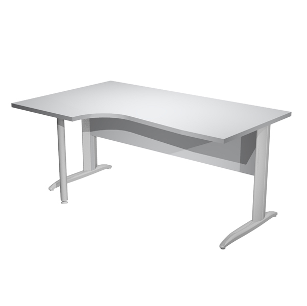 MD_94831 Scrivania Compact Sinistro Easy - 160 x 60/80/100 cm - Grigio/grigio cromato - immagine 1