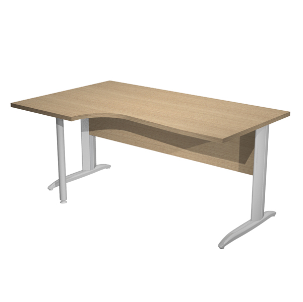 MD_94832 Scrivania Compact Sinistro Easy - 160 x 60/80/100 cm - Rovere/grigio cromato - immagine 1