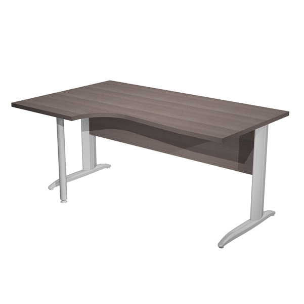 MD_94833 Scrivania Compact Sinistro Easy - 160 x 60/80/100 cm - Frassino toscano/grigio cromato - immagine 1