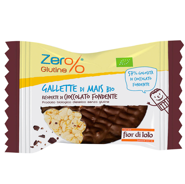 MD_95149 Gallette di mais - ricoperte di cioccolato fondente - 32 gr - Zer%glutine - immagine 1