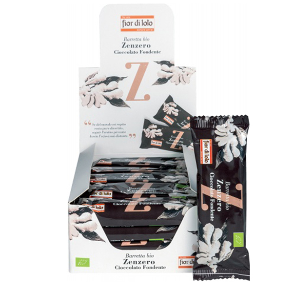 MD_95152 Barretta di riso - zenzero/cioccolato fondente - 30 gr - Fior di loto - immagine 1
