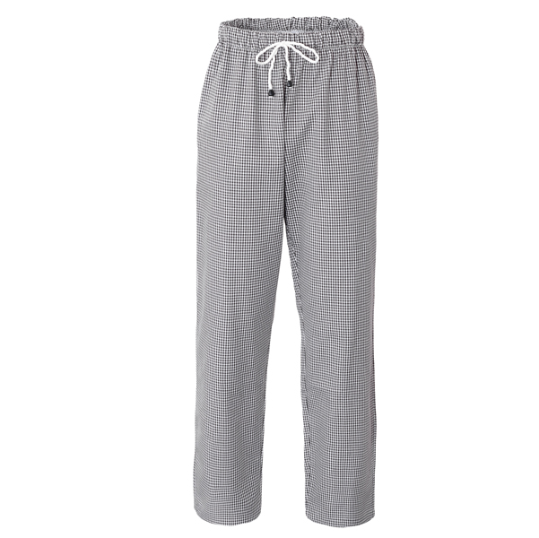 MD_95442 Pantalone cuoco Plutone - unisex - taglia M - bianco/quadretti neri - Giblor's - immagine 1