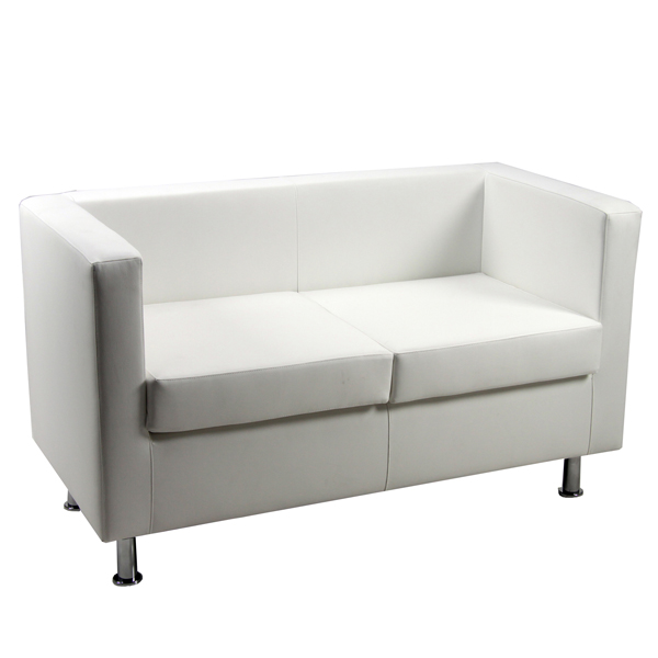 MD_95953 Divanetto Pragma PR2 - 2 posti - con braccioli inclusi - similpelle - bianco - Unisit - immagine 1