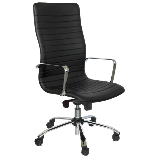 MD_96106 Poltrona direzionale Euterpe cromo EPPC - con braccioli inclusi - nero - Unisit - immagine 1