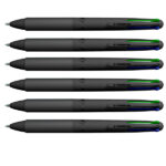Penna a sfera 4 Multi All Black - con astuccio - punta 1,00 mm - 4 colori  - Osama - conf. 6 pezzi