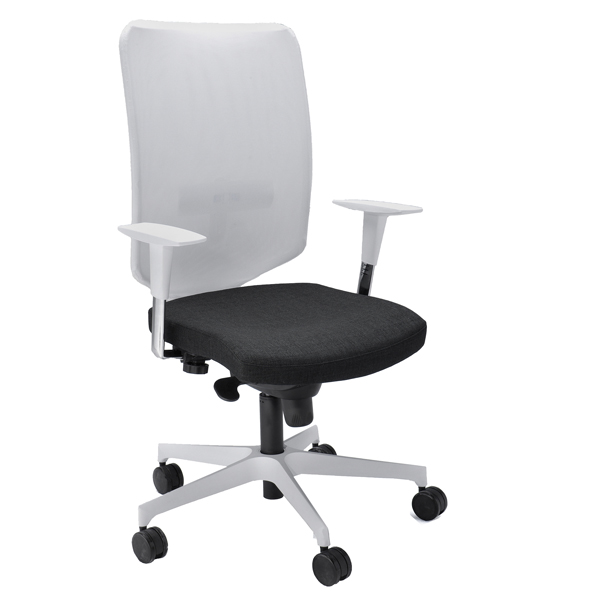 MD_96234 Poltrona semidirezionale Newair NWB - con braccioli regolabili - nero/bianco - Unisit - immagine 1