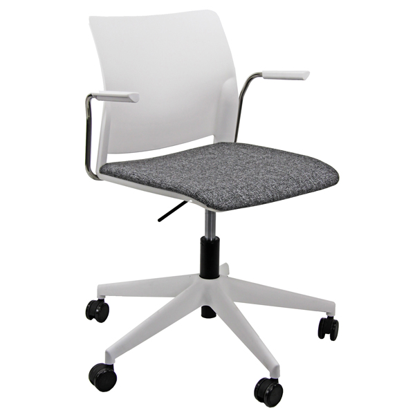 MD_96469 Seduta Home/Office Alpha APGBBRT - con braccioli inclusi - bianco/grigio - Unisit - immagine 1