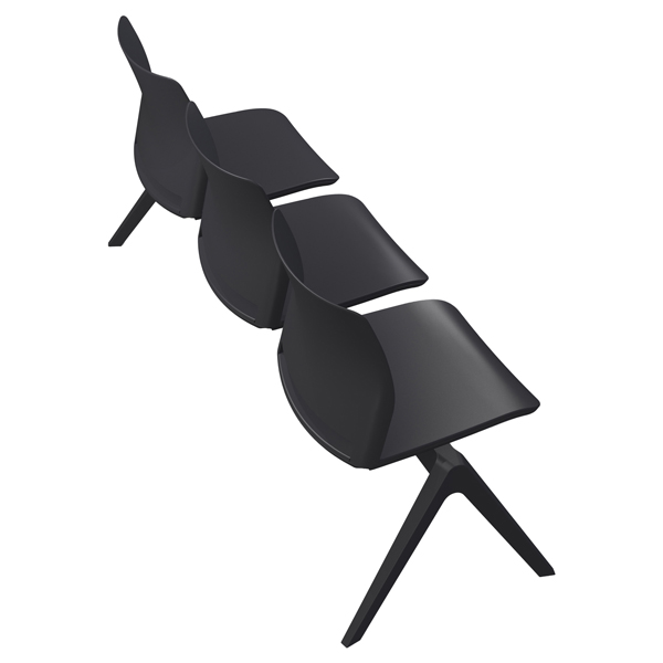 MD_96474 Panca attesa Alpha AP3P - 3 posti - senza braccioli - nero - Unisit - immagine 1