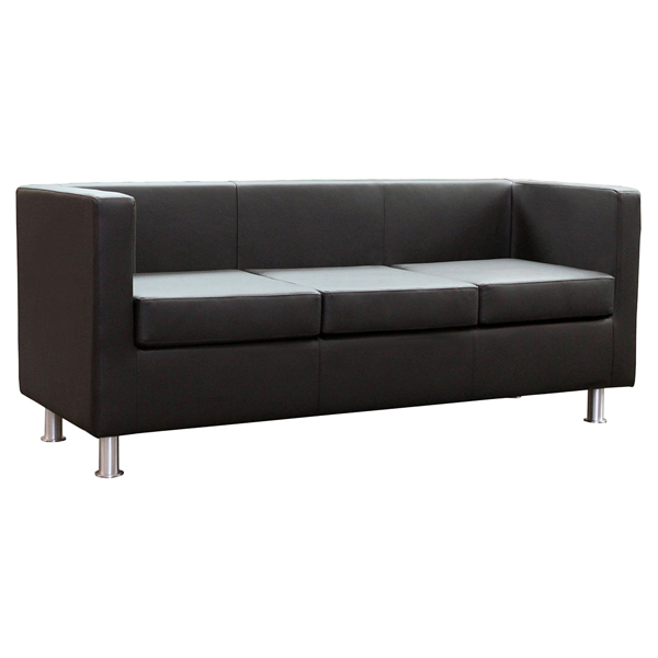 MD_96566 Divanetto Pragma PR3 - 3 posti - con braccioli inclusi - similpelle - nero - Unisit - immagine 1