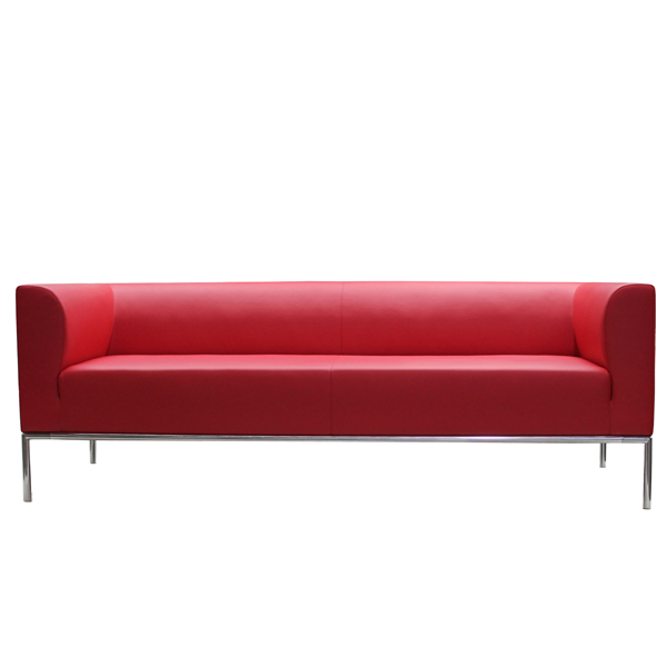 MD_96569 Divanetto Diwa DW3 - 3 posti - con braccioli inclusi - rosso - Unisit - immagine 1