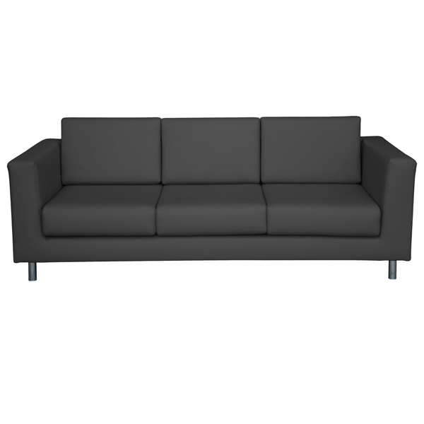 MD_96578 Divanetto Erica EK3 - 3 posti - con braccioli inclusi - nero - Unisit - immagine 1