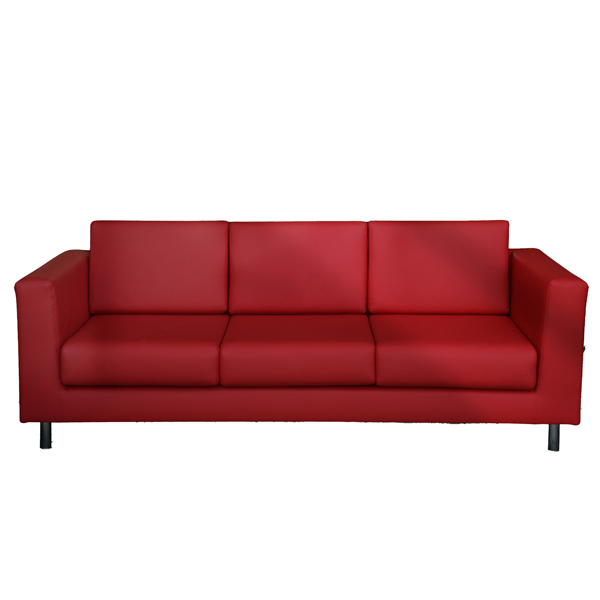 MD_96579 Divanetto Erica EK3 - 3 posti - con braccioli inclusi - rosso - Unisit - immagine 1