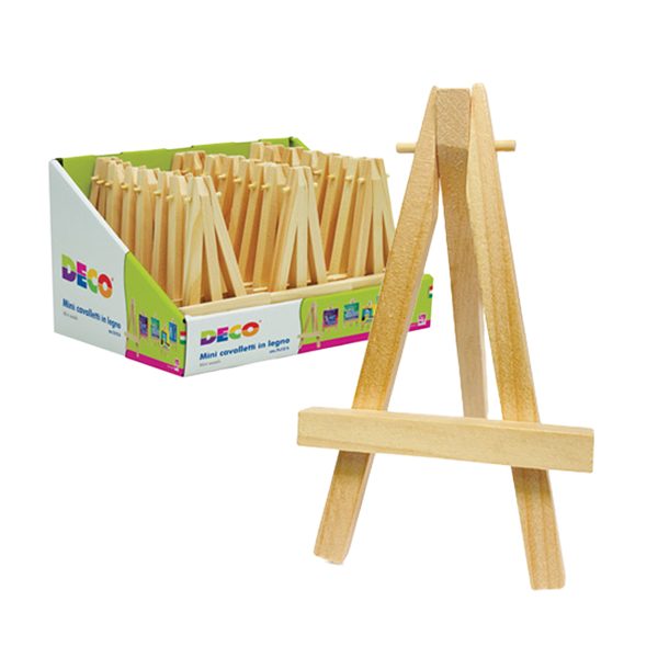 MD_96607 Mini cavalletto - 7 x 12 cm - legno - Deco - conf. 24 pezzi - immagine 1