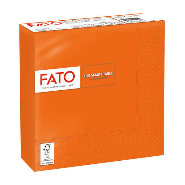 MD_96619 Tovagliolo - carta - 33 x 33 cm - 2 veli - arancio - Fato - conf. 50 pezzi - immagine 1