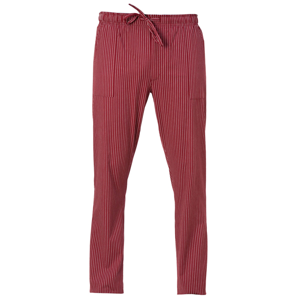 MD_96673 Pantalone cuoco Enrico - unisex - taglia M - gessato bordeaux - Giblor's - immagine 1