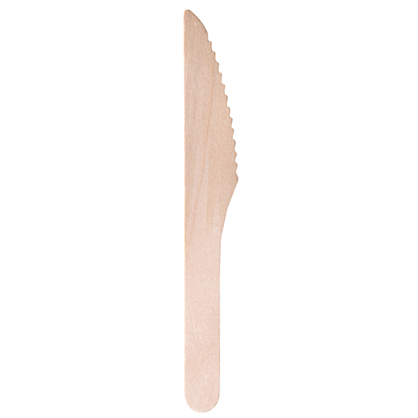 MD_96702 Coltello monouso in legno - 16 cm - Signor Bio - conf. 100 pezzi - immagine 1