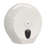 Dispenser carta igienica Woodplastic rotolo Mini Jumbo plus - 27,3 x 12,8 x 27 cm - rotolo diametro 23 cm - bianco - Mar Plast