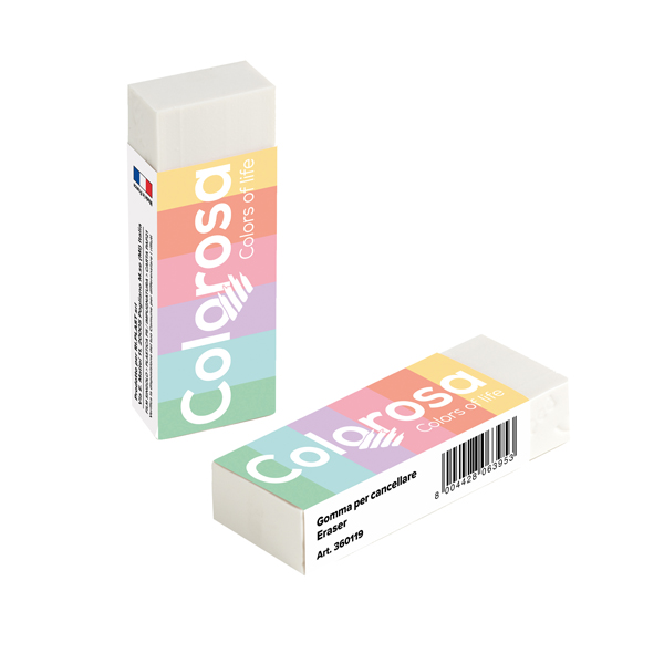 MD_96966 Gomma Pastel - 6,2 x 1,2 x 2,2 cm - vinile - Colorosa - conf. 20 pezzi - immagine 1