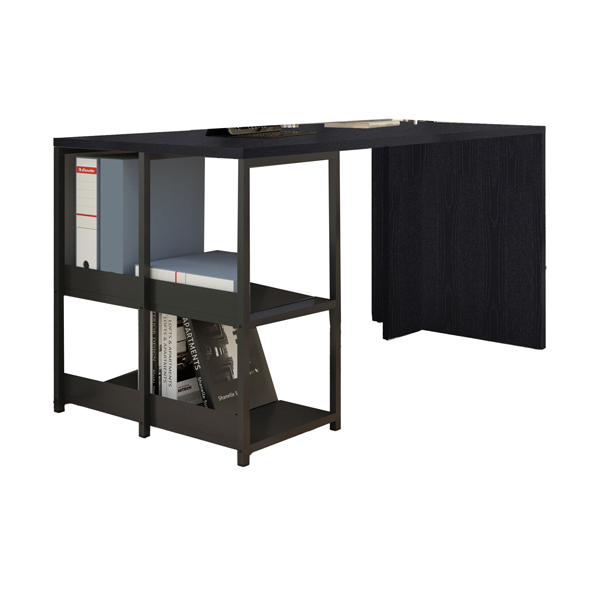 MD_96972 Scrivania home/office Smarty - 140 x 69 x 72,4 cm - nero venato - immagine 1