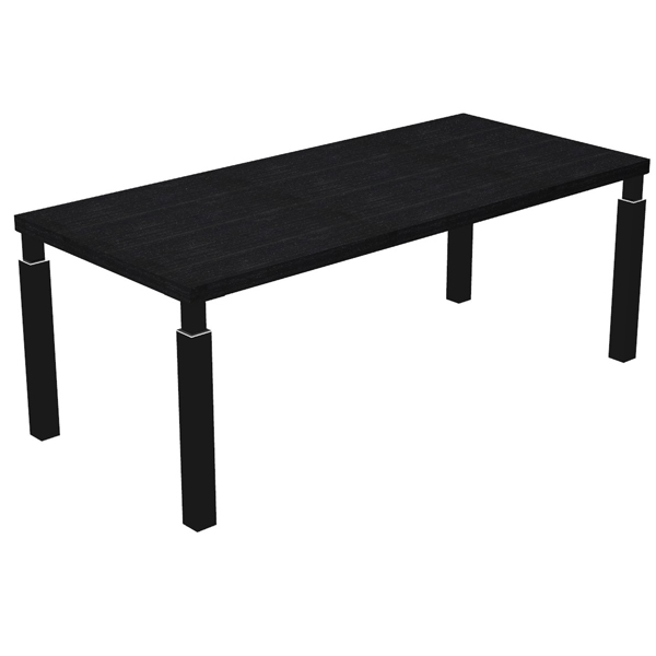 MD_96976 Scrivania direzionale Prestige Quadro - 180 x 90 cm - nero venato/nero - immagine 1