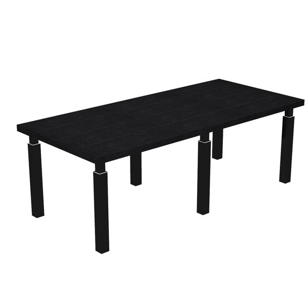 MD_96992 Tavolo riunione Prestige Quadro - 220 x 100 cm - nero venato/ nero - immagine 1