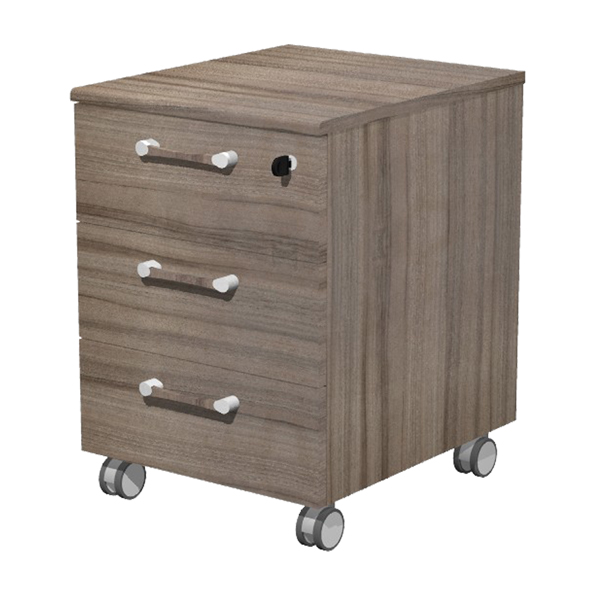 MD_97019 Cassettiera 3 cassetti Elegance - su ruote - 41,8 x 52 x 61,5 cm - noce toscano - immagine 1