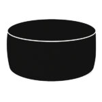 Pouf Ottoman - 23 x 53 cm - nero - King Collection