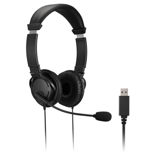 MD_97378 Cuffie stereo - con microfono e controllo del volume - connessione USB-A - Kensington - immagine 1