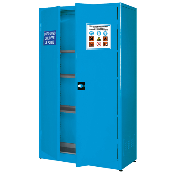MD_97459 Armadio di sicurezza - per liquidi chimici - 107,5 x 50 x 185 cm - blu - Carvel - immagine 1