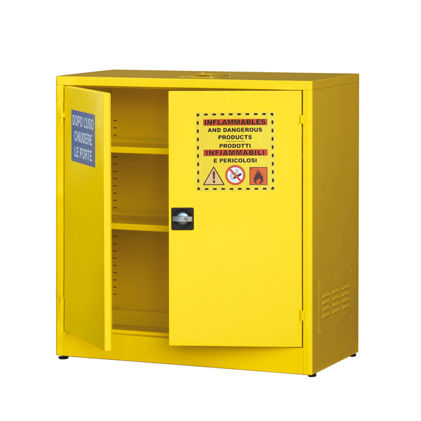 MD_97461 Armadio di sicurezza - per liquidi infiammabili - 107,5 x 50 x 110 cm - giallo - Carvel - immagine 1