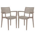 Sedia Firenze - con braccioli - 59 x 51 x 80 cm - polipropilene - juta - Grandsoleil - conf. 2 pezzi