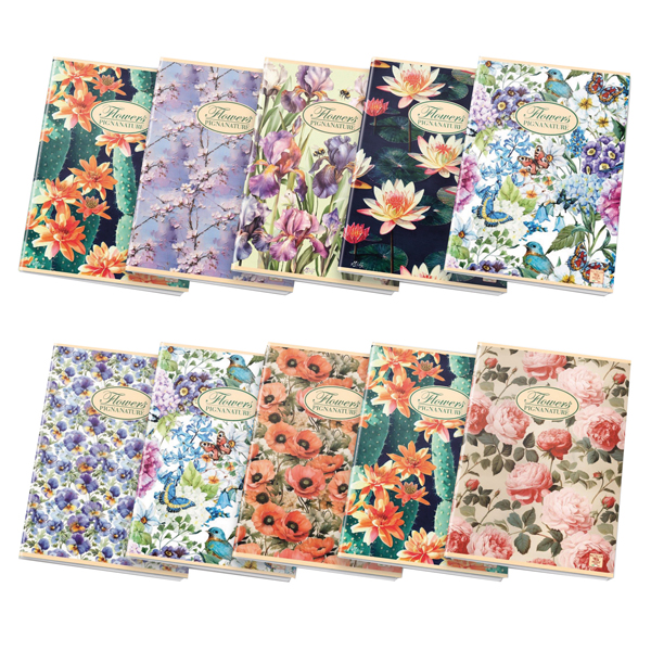 MD_97641 Quaderno Nature Flowers - A5 - 1 rigo - 42 fogli - 80 gr - Pigna - immagine 1