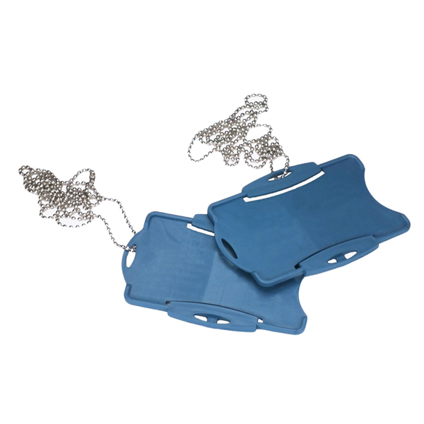 MD_97768 Portabadge detectabile - con catenella - blu - immagine 1