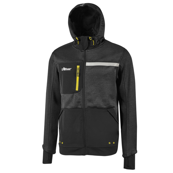 MD_98084 Felpa Galaxy - taglia L - nero/giallo - U-Power - immagine 1