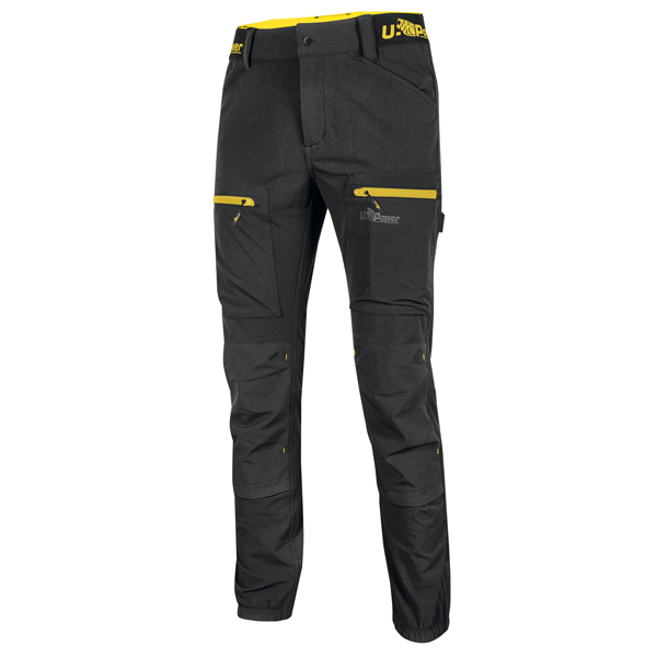 MD_98088 Pantalone Horizon - taglia L - nero/giallo - U-Power - immagine 1