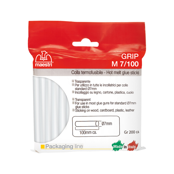 MD_98259 Colla termofusibile M7/100 - diametro 7 mm - lunghezza 10 cm - 200 gr - trasparente - Romeo Maestri - immagine 1