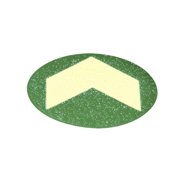 MD_98279 Bollo con freccia fotoluminescente adesiva - diametro 6 cm - giallo/verde - immagine 1